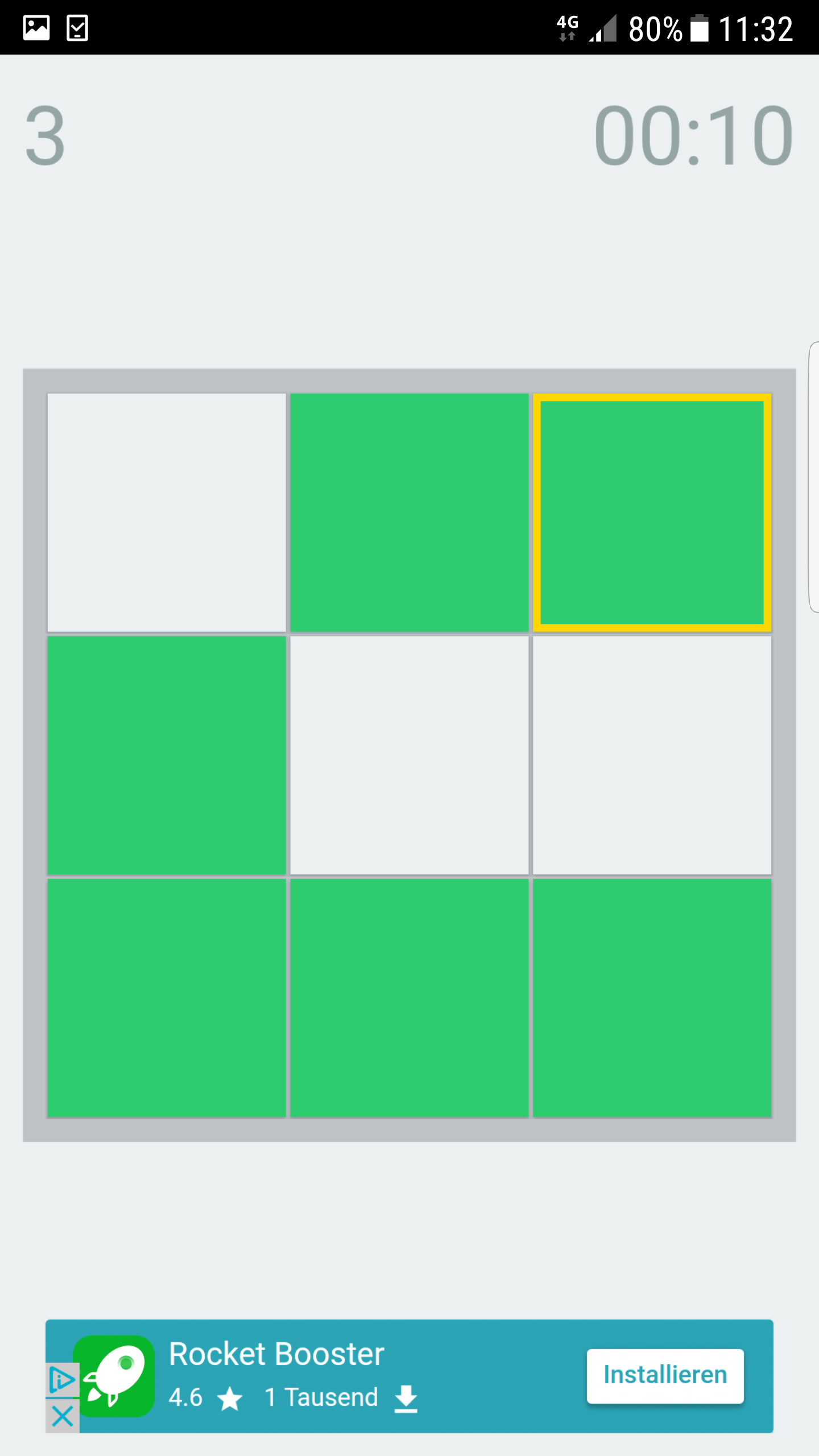 Screenshot of justFlip's 3x3 tutorial board